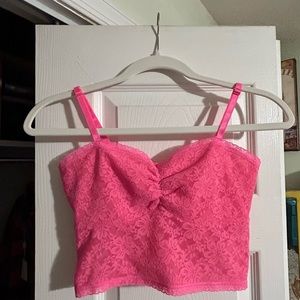 Women’s/Teen’s Size Small - Forever 21 Bright Pink Spaghetti Strap Crop Top